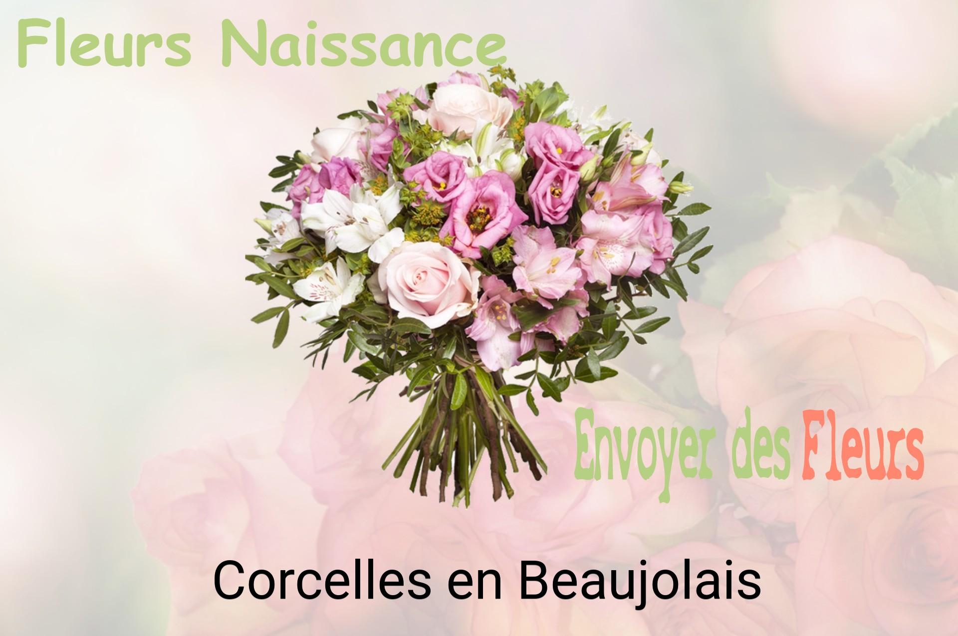 Bouquet de fleurs de naissance livré à Corcelles-en-Beaujolais