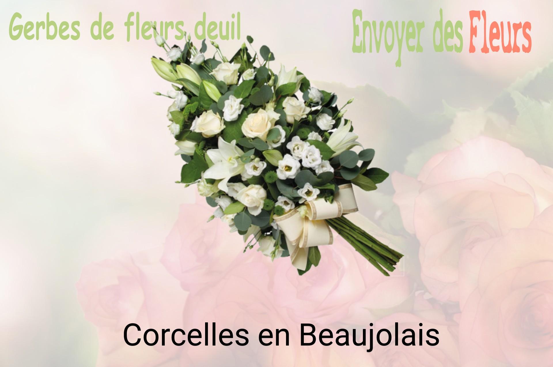 Gerbe de fleurs de deuil livrée à Corcelles-en-Beaujolais